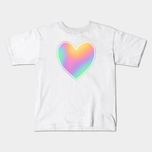 Pastel Rainbow Heart Kids T-Shirt